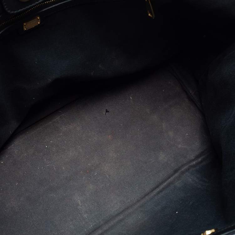 Pre Owned Dolce & Gabbana Brown/Black Leopard Print Coated Canvas and Leather Miss Escape Tote