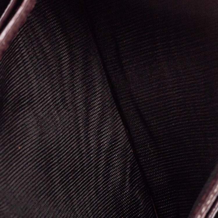 Pre Owned Dolce & Gabbana Dark Burgundy Leather Card Holder