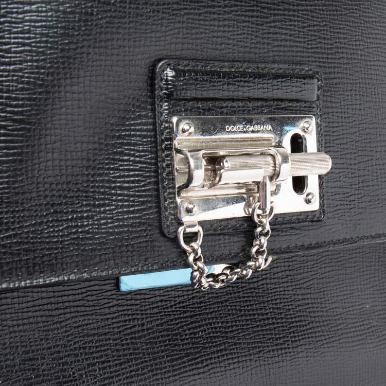 Pre Owned Dolce & Gabbana Black Leather Monica Top Handle Bag