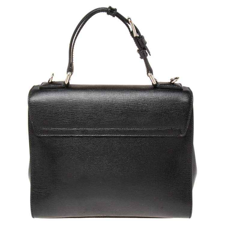Pre Owned Dolce & Gabbana Black Leather Monica Top Handle Bag