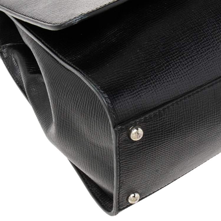 Pre Owned Dolce & Gabbana Black Leather Monica Top Handle Bag