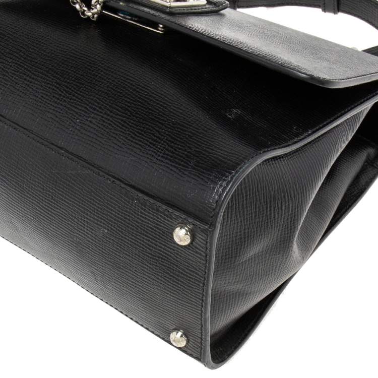Pre Owned Dolce & Gabbana Black Leather Monica Top Handle Bag
