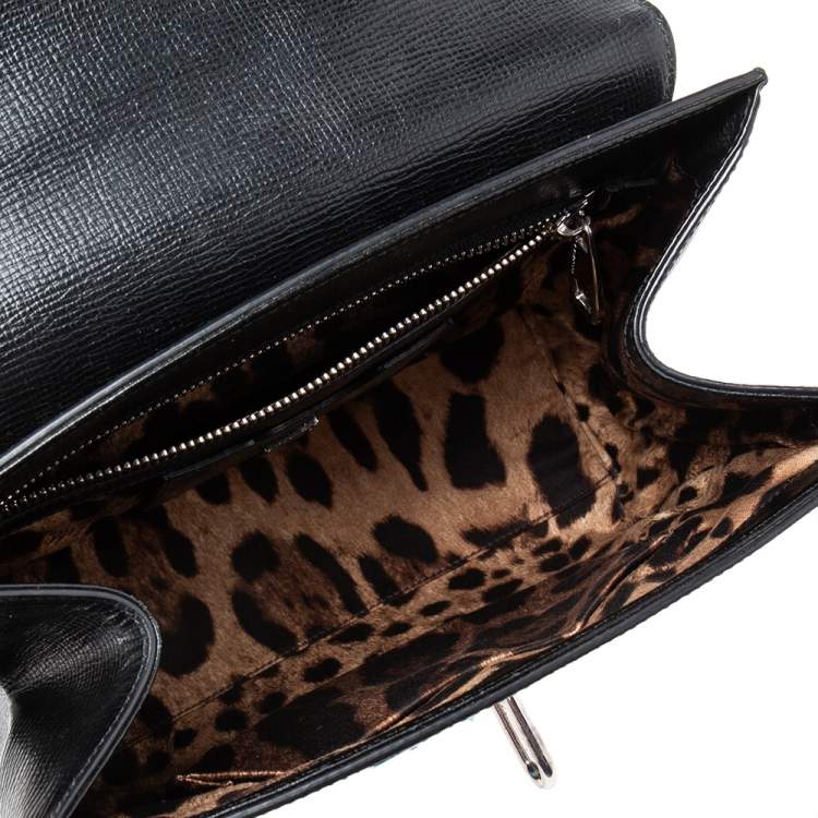 Pre Owned Dolce & Gabbana Black Leather Monica Top Handle Bag