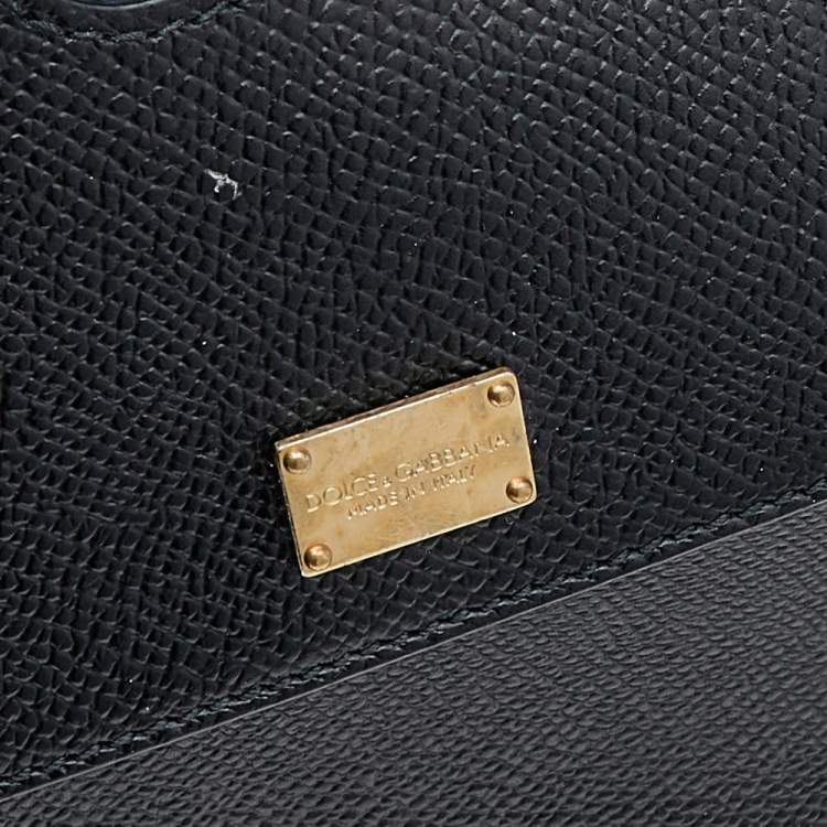 Pre Owned Dolce & Gabbana Black Leather Medium Miss Sicily Top Handle Bag