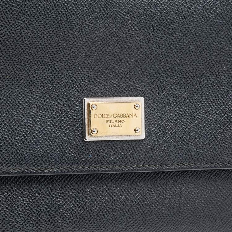 Pre Owned Dolce & Gabbana Black Leather Medium Miss Sicily Top Handle Bag