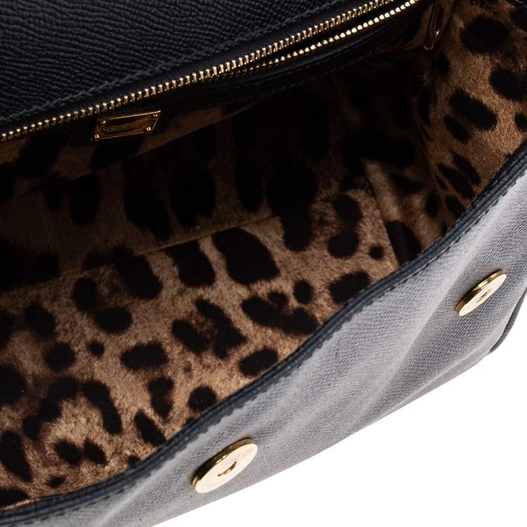 Pre Owned Dolce & Gabbana Black Leather Large Miss Sicily Top Handle Bag