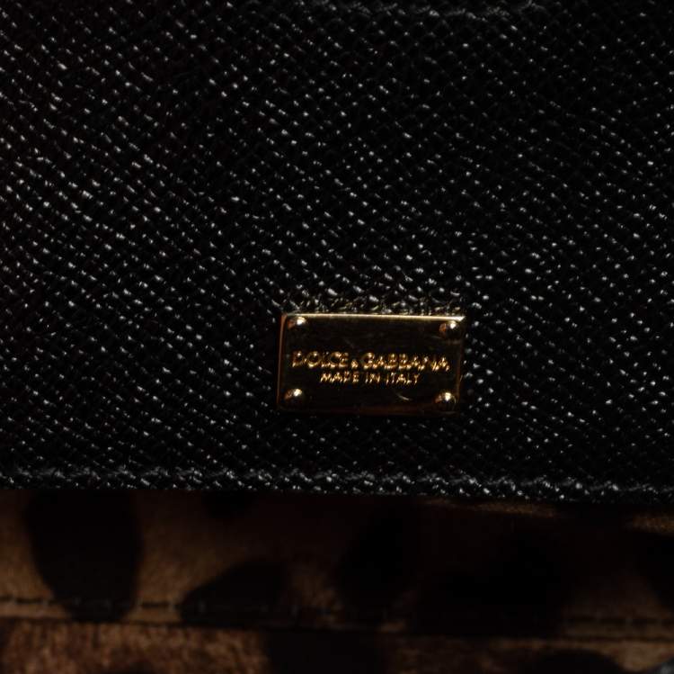 Pre Owned Dolce & Gabbana Black Leather Medium Miss Sicily Top Handle Bag
