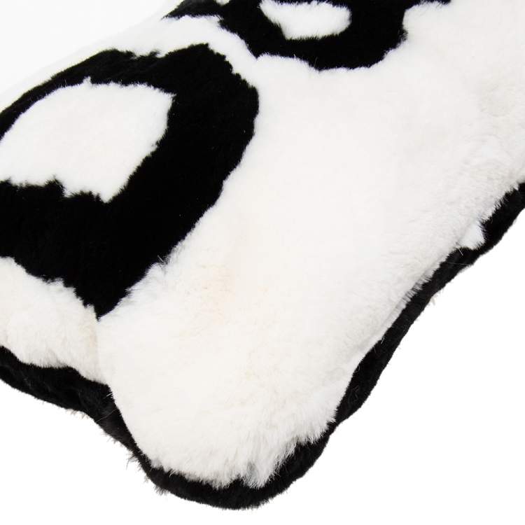 Pre Owned Dolce & Gabbana Black/White Fur and Leather Cleo Shoulder Bag