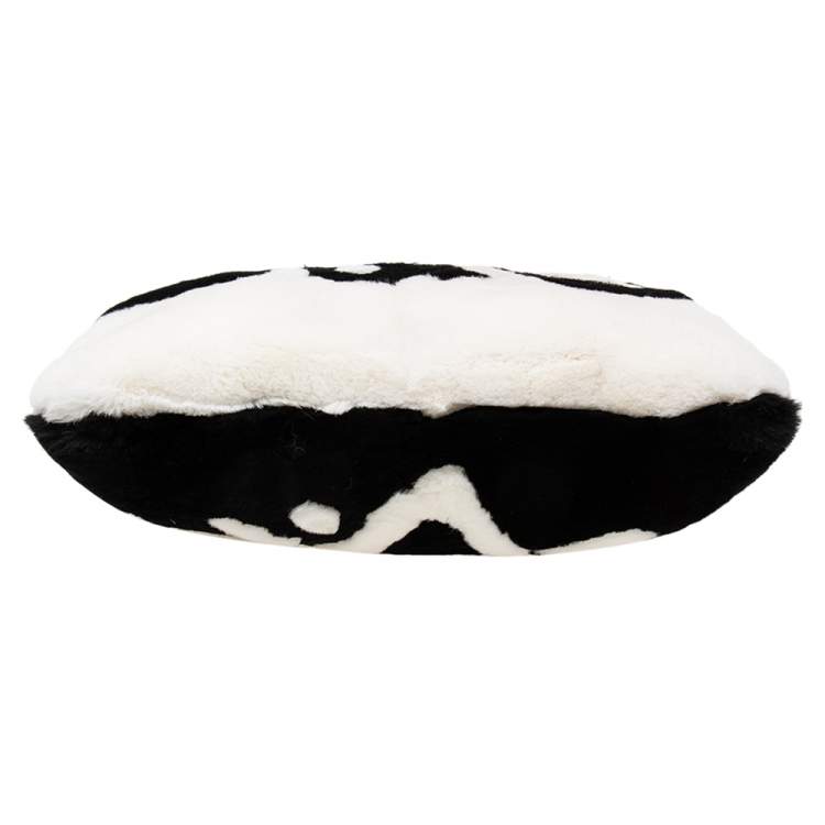Pre Owned Dolce & Gabbana Black/White Fur and Leather Cleo Shoulder Bag