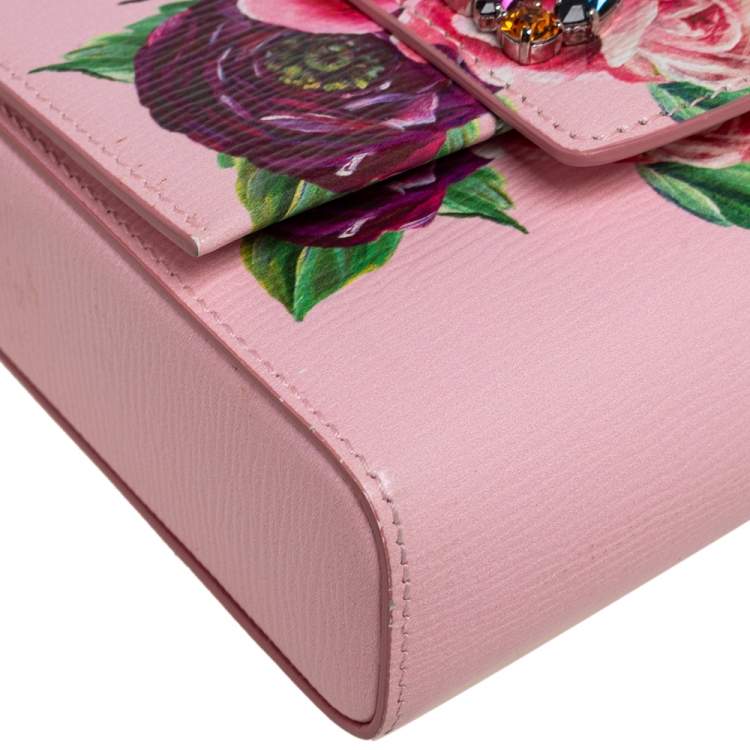 Pre Owned Dolce & Gabbana Pink Leather Mini DG Millennials Flap Shoulder Bag