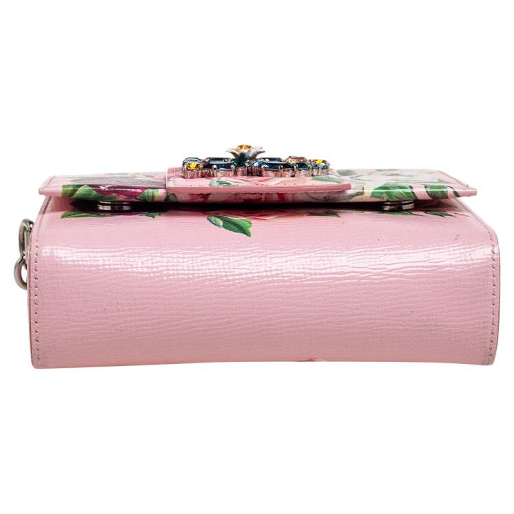Pre Owned Dolce & Gabbana Pink Leather Mini DG Millennials Flap Shoulder Bag