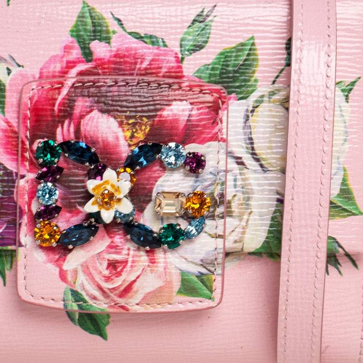 Pre Owned Dolce & Gabbana Pink Leather Mini DG Millennials Flap Shoulder Bag