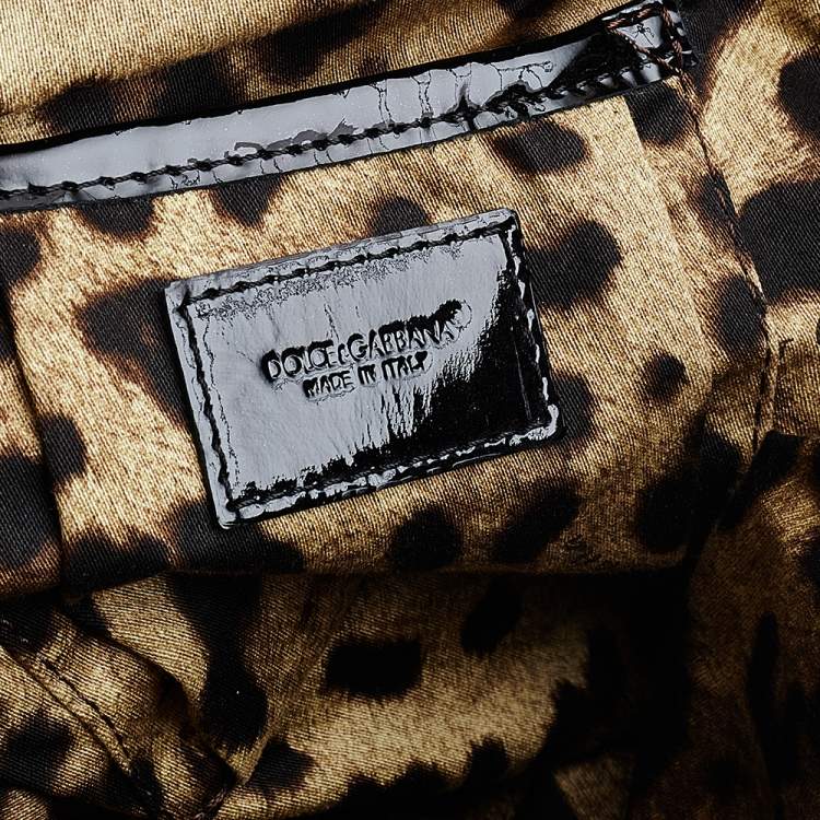 Pre Owned Dolce & Gabbana Black Patent Leather Miss Loop Satchel