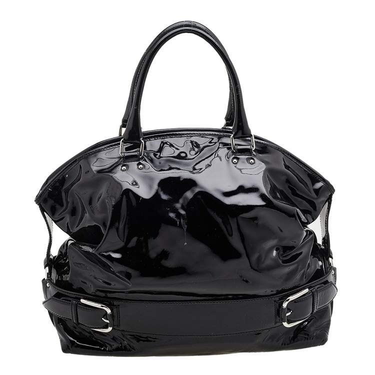 Pre Owned Dolce & Gabbana Black Patent Leather Miss Loop Satchel