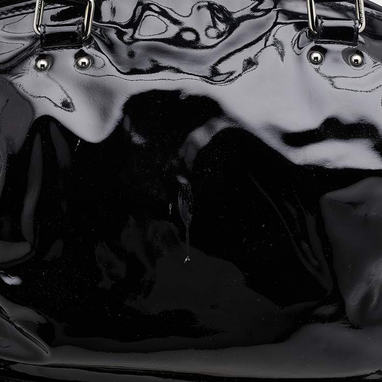 Pre Owned Dolce & Gabbana Black Patent Leather Miss Loop Satchel