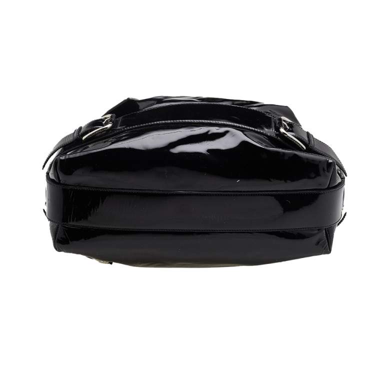 Pre Owned Dolce & Gabbana Black Patent Leather Miss Loop Satchel