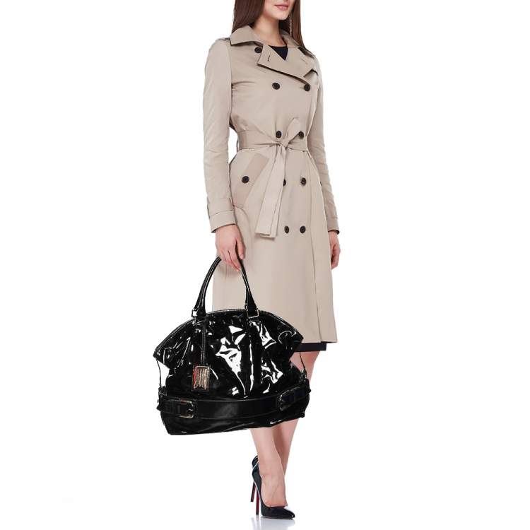 Pre Owned Dolce & Gabbana Black Patent Leather Miss Loop Satchel