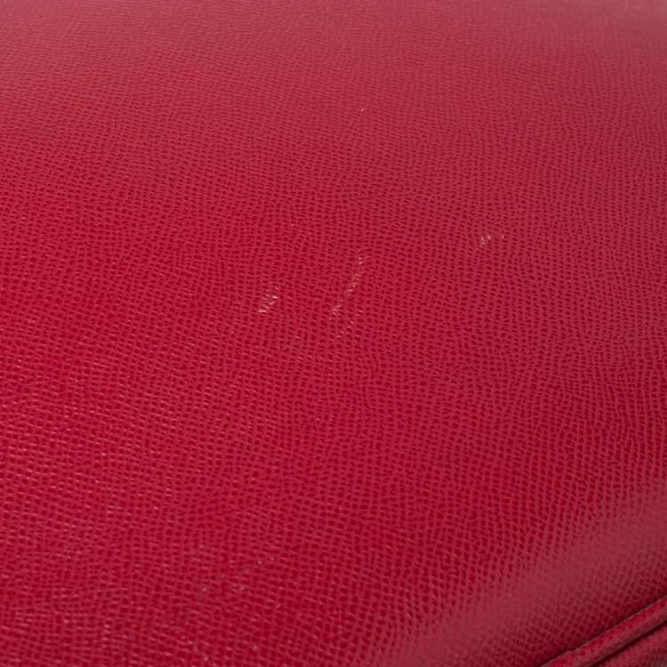 Pre Owned Dolce & Gabbana Red Leather Two Wheeled Cabin Luggage 