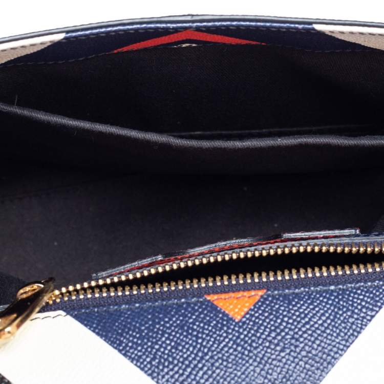 Pre Owned Dolce & Gabbana Multicolor Striped Leather Medium Miss Sicily Top Handle Bag