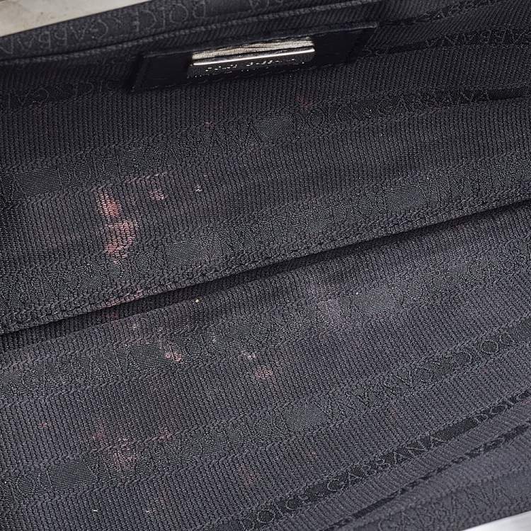 Pre Owned Dolce & Gabbana Black Velvet Fringe Clutch