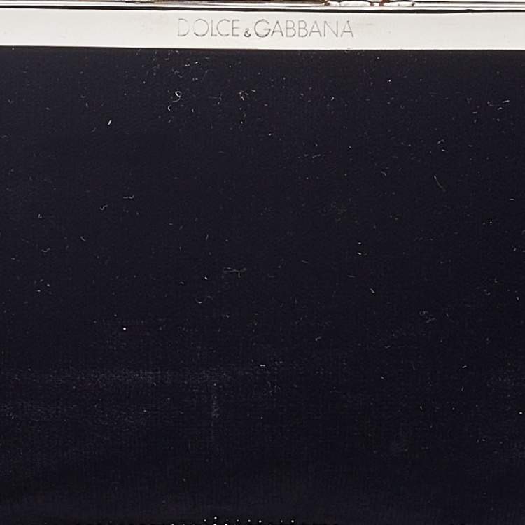Pre Owned Dolce & Gabbana Black Velvet Fringe Clutch