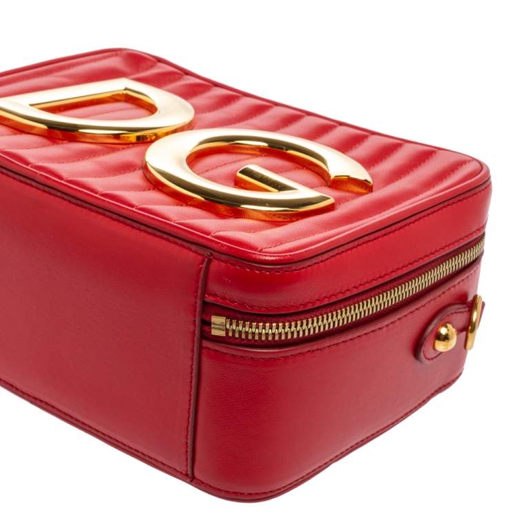 Pre Owned Dolce & Gabbana Red Leather DG Girls Top Handle Bag