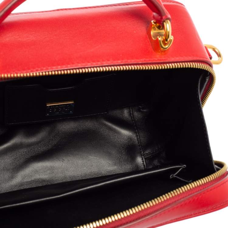 Pre Owned Dolce & Gabbana Red Leather DG Girls Top Handle Bag