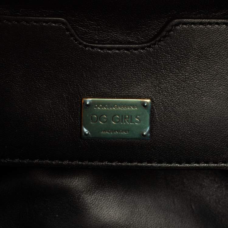 Pre Owned Dolce & Gabbana Red Leather DG Girls Top Handle Bag