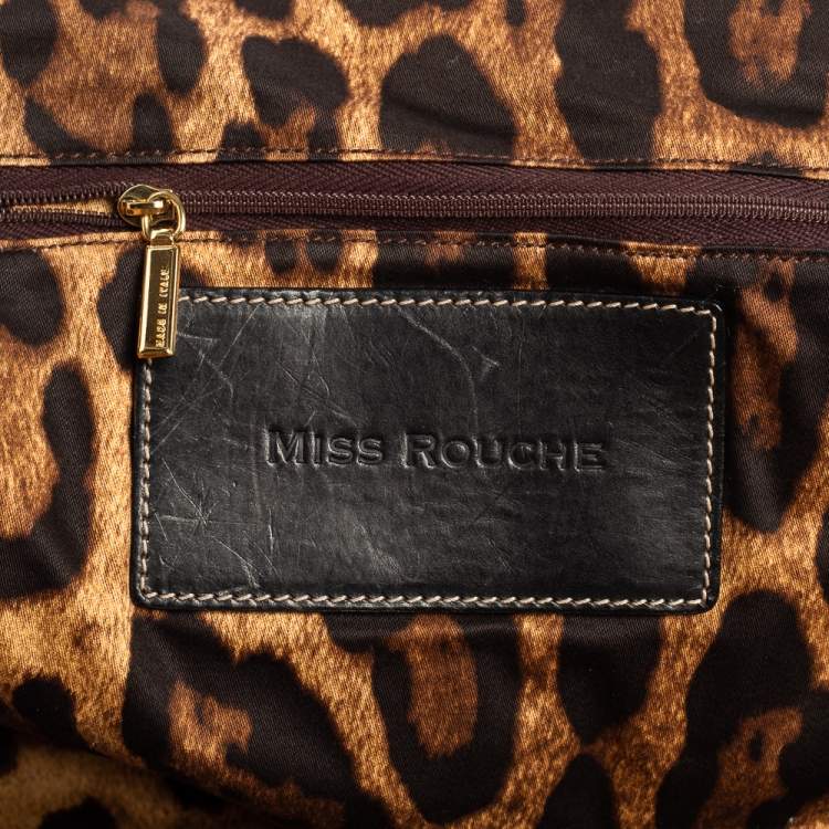 Pre Owned Dolce & Gabbana Black Leather Miss Rouche Satchel