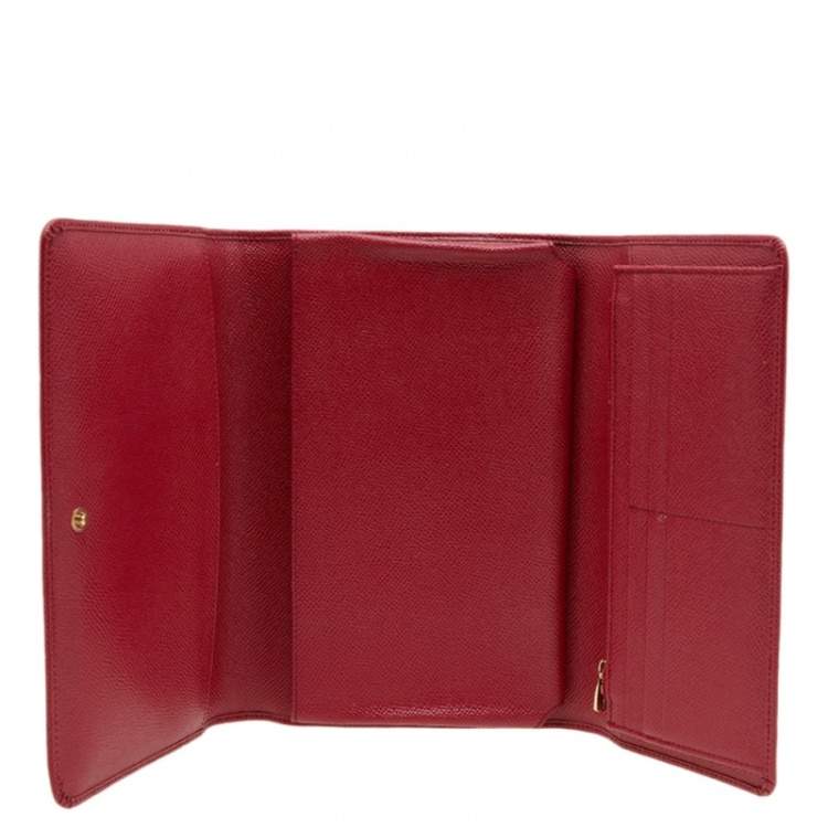 Pre Owned Dolce & Gabbana Red Leather Chain Clutch Bag