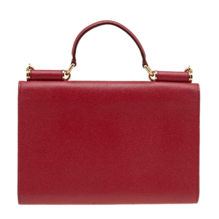 Pre Owned Dolce & Gabbana Red Leather Chain Clutch Bag