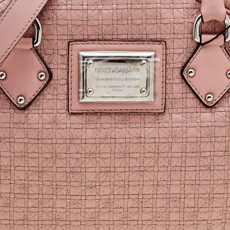 Pre Owned Dolce & Gabbana Pink Leather Miss Biz Satchel