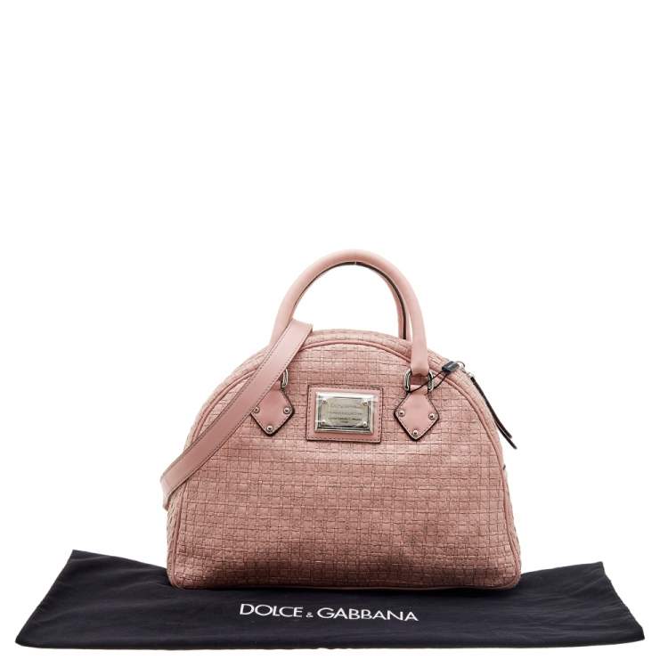 Pre Owned Dolce & Gabbana Pink Leather Miss Biz Satchel