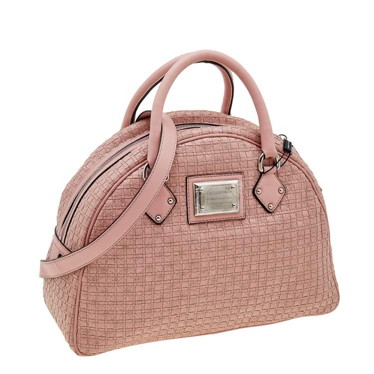 Pre Owned Dolce & Gabbana Pink Leather Miss Biz Satchel