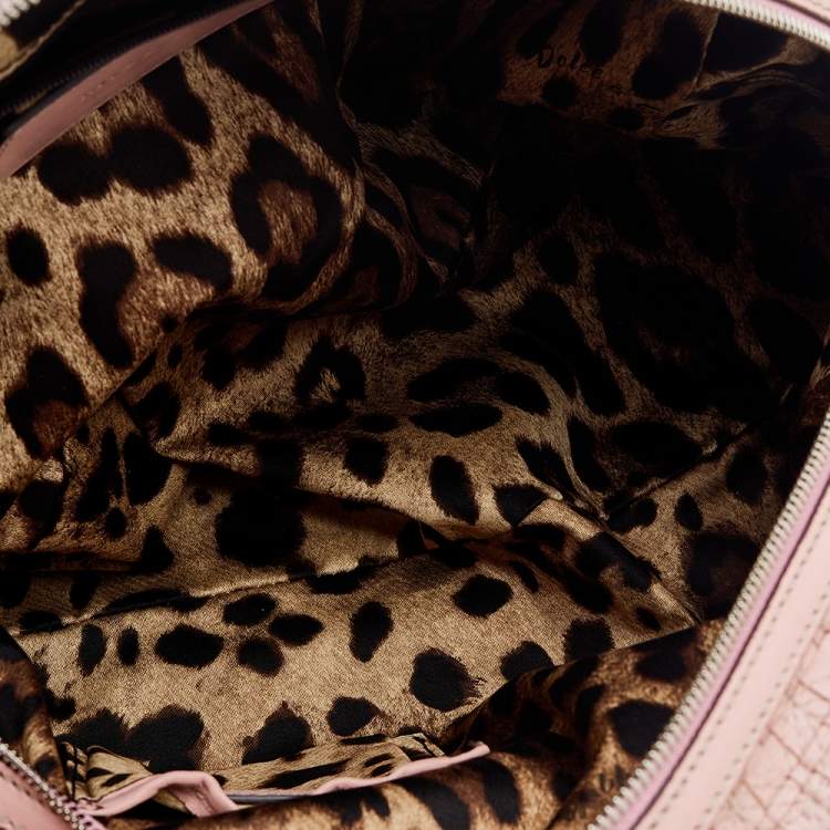 Pre Owned Dolce & Gabbana Pink Leather Miss Biz Satchel