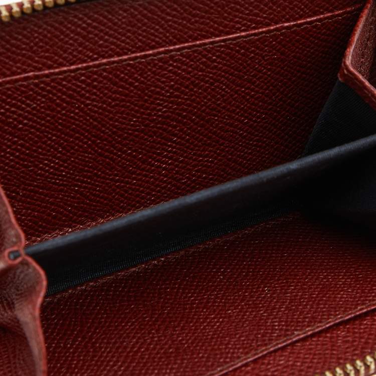 مملوكة مسبقًا Dolce & Gabanna Rust Leather Zip Coin Purse