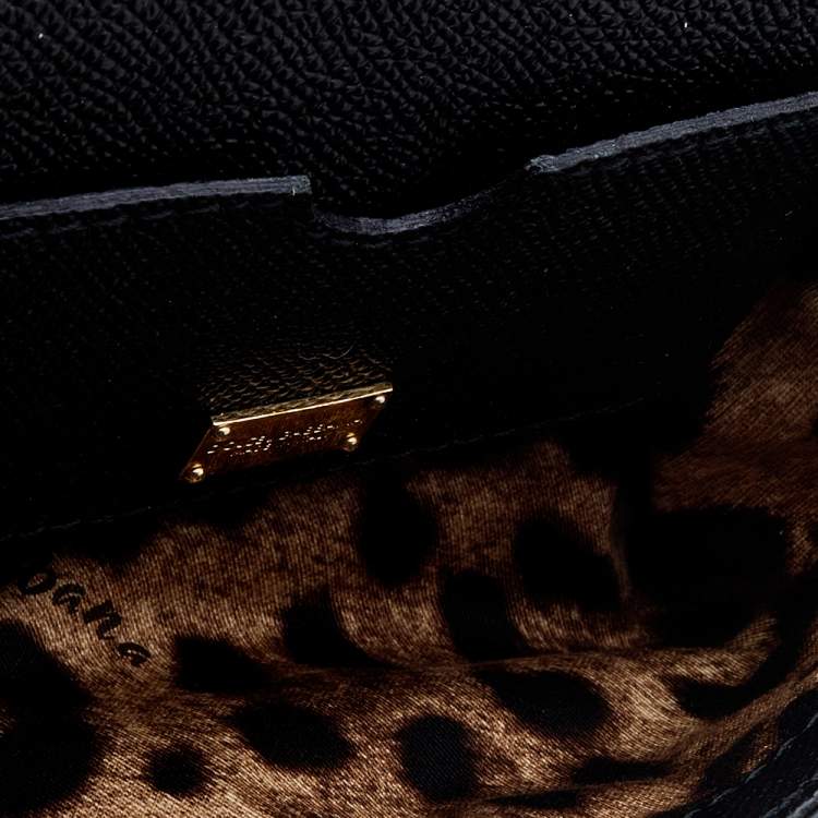 Pre Owned Dolce & Gabbana Black Leather Small Miss Sicily Top Handle Bag