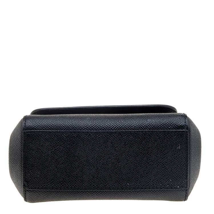 Pre Owned Dolce & Gabbana Black Leather Small Miss Sicily Top Handle Bag