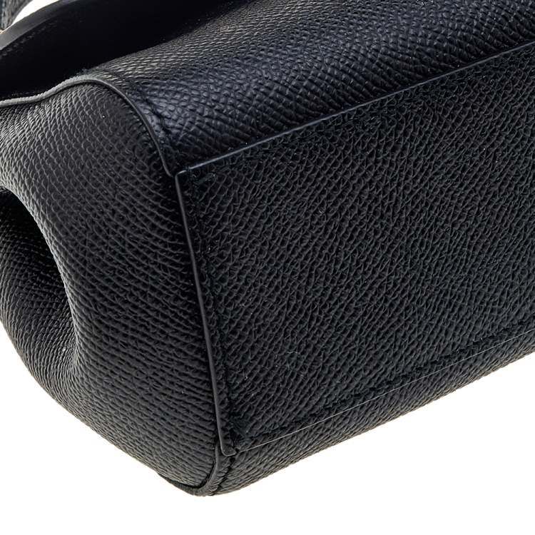 Pre Owned Dolce & Gabbana Black Leather Small Miss Sicily Top Handle Bag