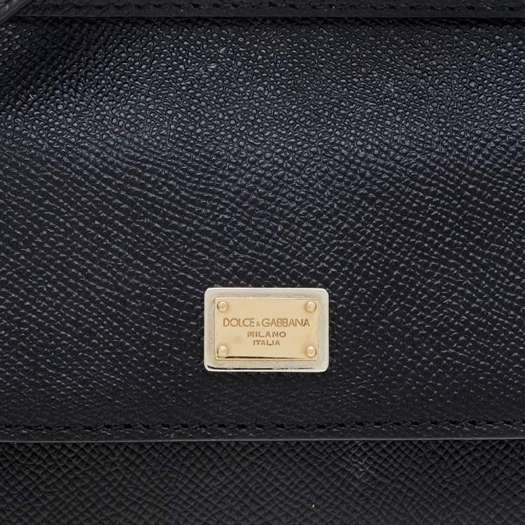 Pre Owned Dolce & Gabbana Black Leather Small Miss Sicily Top Handle Bag