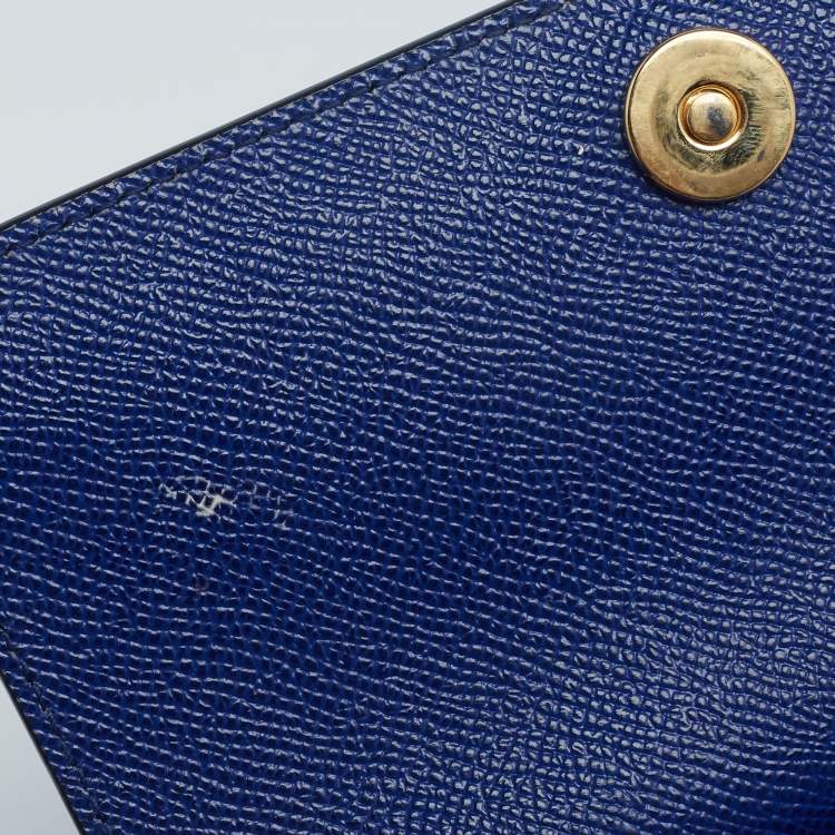 Pre Owned Dolce & Gabbana Blue Leather Small Miss Sicily Top Handle Bag
