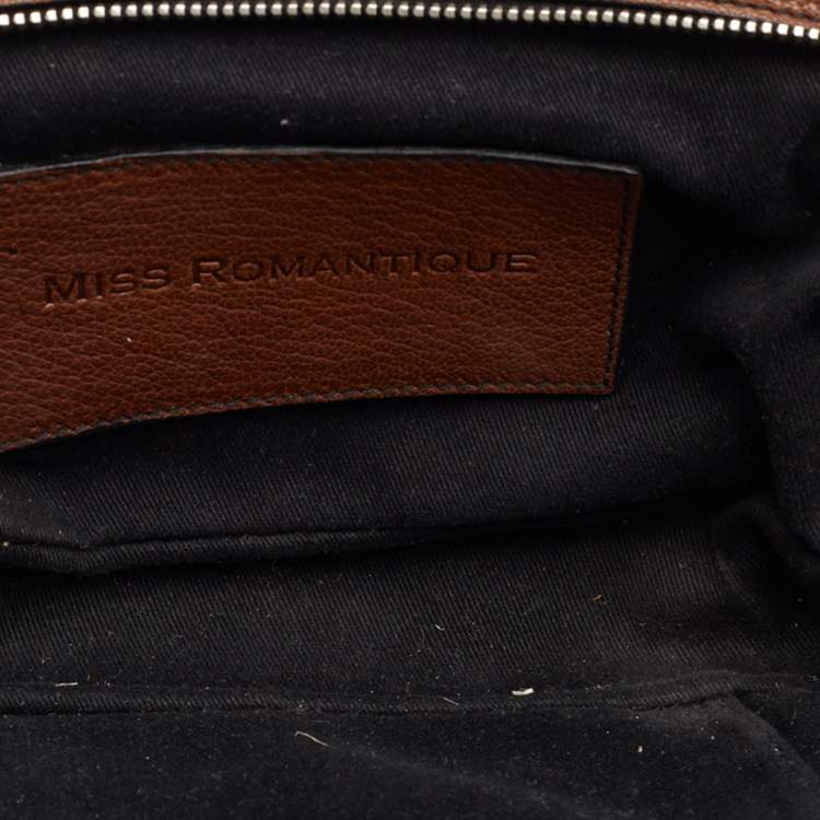 Pre Owned Dolce & Gabbana Brown/Black Leather Buckle Pouch