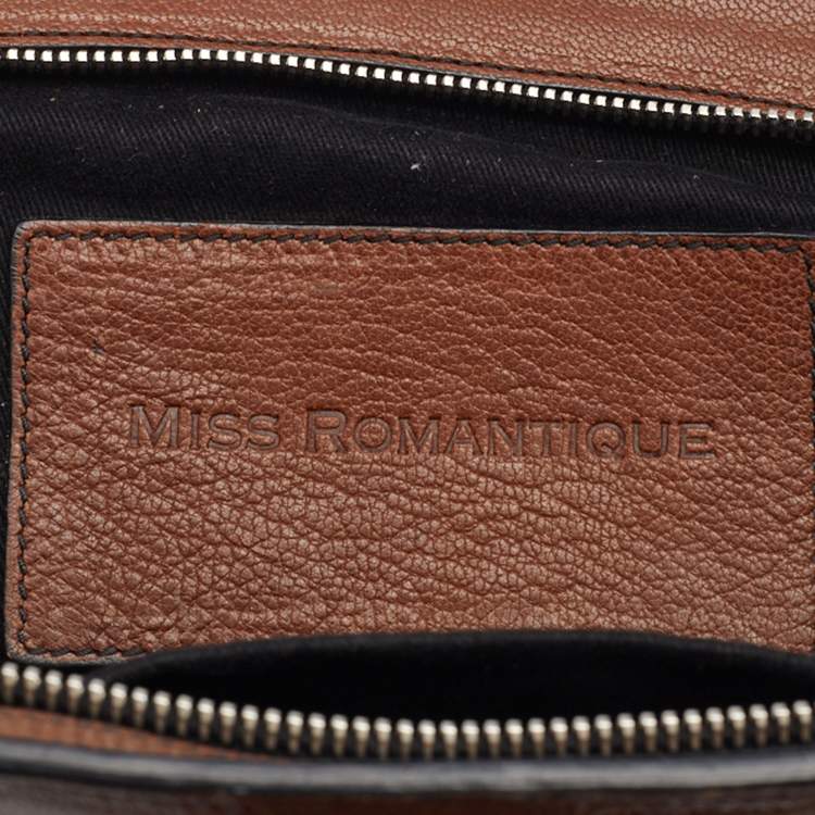 Pre Owned Dolce & Gabbana Brown/Black Leather Buckle Pouch
