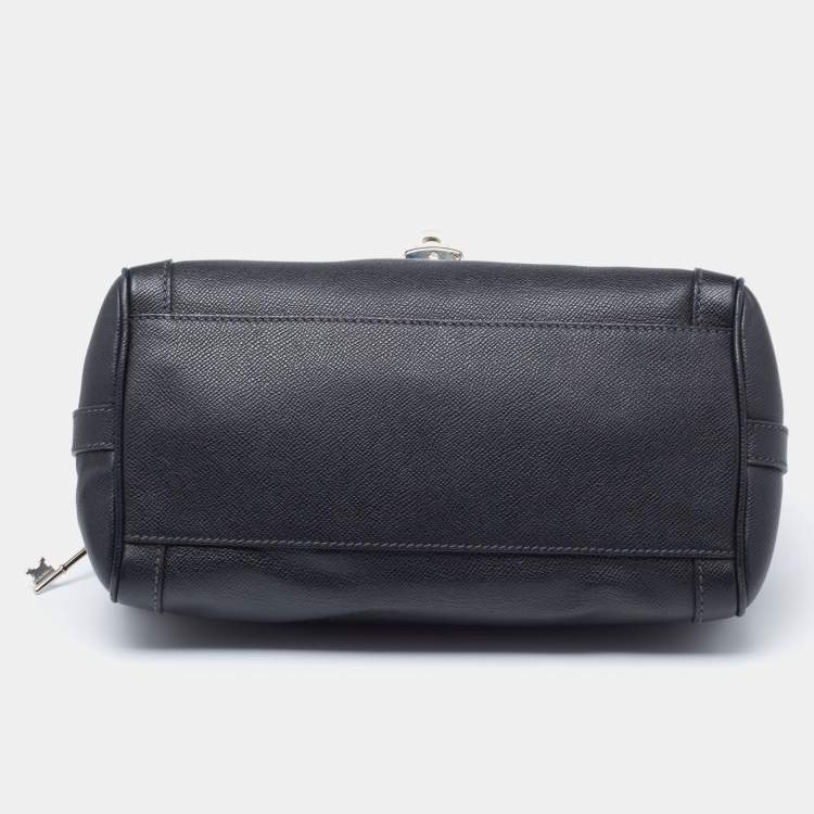 Pre Owned Dolce & Gabbana Black Leather Padlock Top Handle Bag