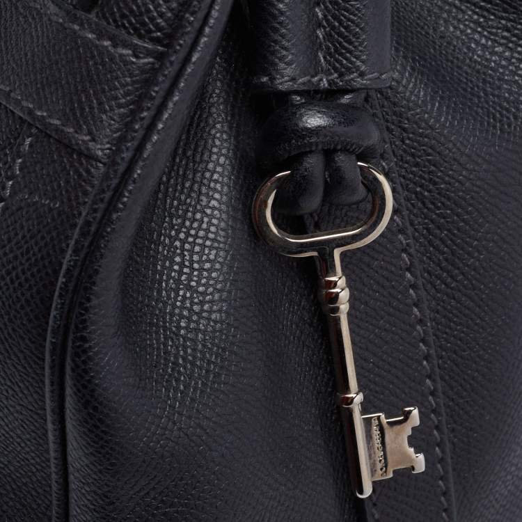 Pre Owned Dolce & Gabbana Black Leather Padlock Top Handle Bag
