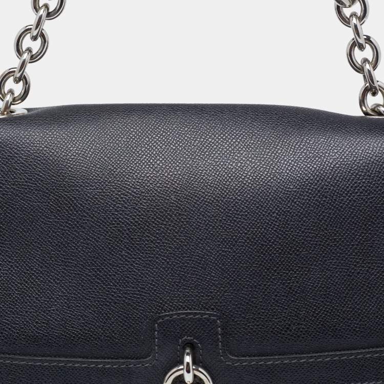 Pre Owned Dolce & Gabbana Black Leather Padlock Top Handle Bag