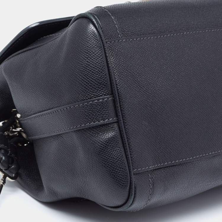Pre Owned Dolce & Gabbana Black Leather Padlock Top Handle Bag