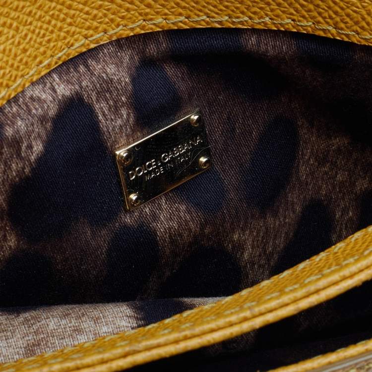 Pre Owned Dolce and Gabbana Yellow Leather Taormina Chain Clutch