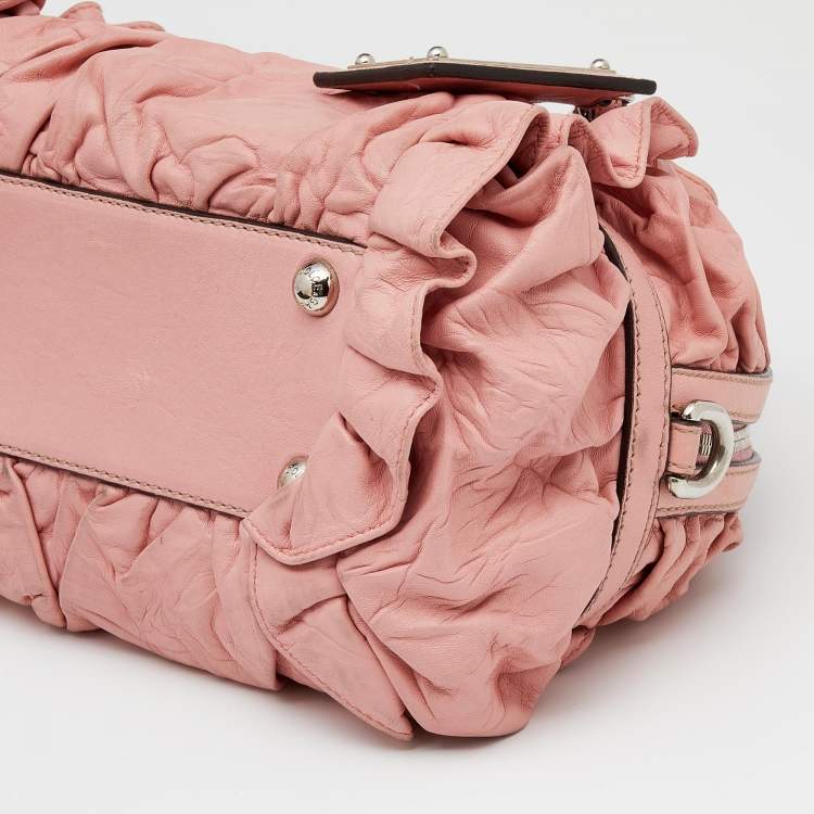 Pre Owned Dolce & Gabbana Pink Leather Miss Rouche Satchel