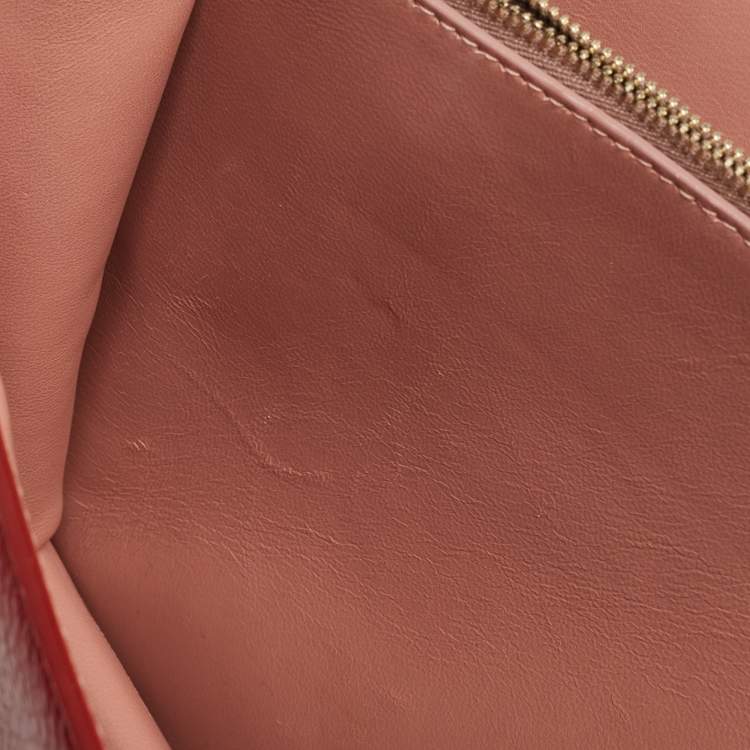 Pre Owned Dolce & Gabbana Red Leather Lucia Embellished Shoulder Bag